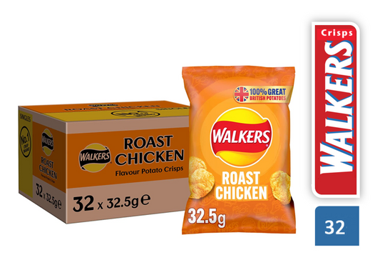 Walkers Crisps Roast Chicken Pack 32's - NWT FM SOLUTIONS - YOUR CATERING WHOLESALER
