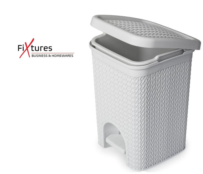 Fixtures Lace Design White Pedal Bin 5 Litre - NWT FM SOLUTIONS - YOUR CATERING WHOLESALER