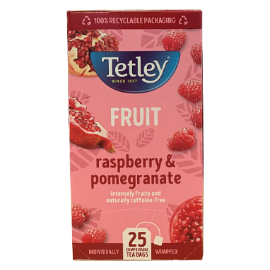 Tetley Raspberry & Pomegranate Envelopes 25's