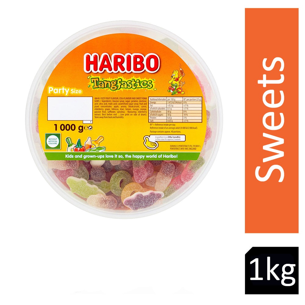 Haribo Tangfastics 1kg Drum - NWT FM SOLUTIONS - YOUR CATERING WHOLESALER