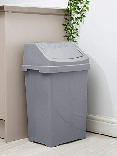 Wham Casa Silver Swing Bin 50 Litre Grey