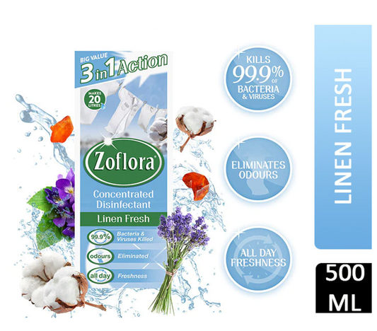 Zoflora Linen Fresh Disinfectant 500ml - NWT FM SOLUTIONS - YOUR CATERING WHOLESALER
