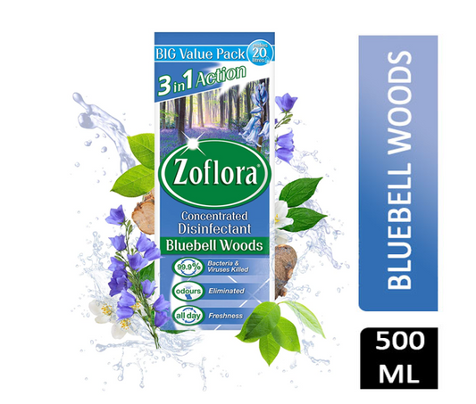 Zoflora Bluebell Woods Disinfectant 500ml - NWT FM SOLUTIONS - YOUR CATERING WHOLESALER