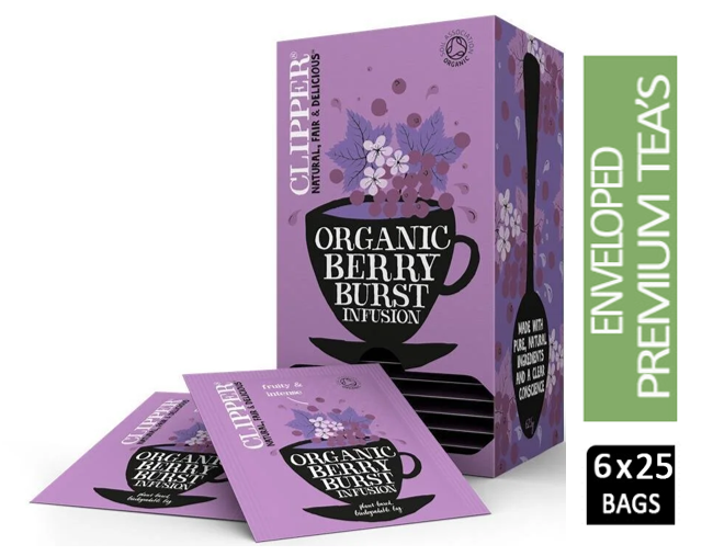 Clipper Organic Infusion Berry Burst 25 Envelopes - NWT FM SOLUTIONS - YOUR CATERING WHOLESALER