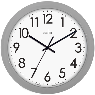 Acctim Abingdon Grey Wall Clock 25.5cm - NWT FM SOLUTIONS - YOUR CATERING WHOLESALER