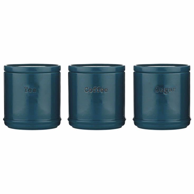 Accents Tea/Coffee/Sugar Canisters Set in TEAL - NWT FM SOLUTIONS - YOUR CATERING WHOLESALER