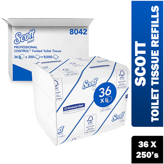 Scott Toilet Tissue Refills 250 Sheets Bulk (Pack of 36) 8042 - NWT FM SOLUTIONS - YOUR CATERING WHOLESALER