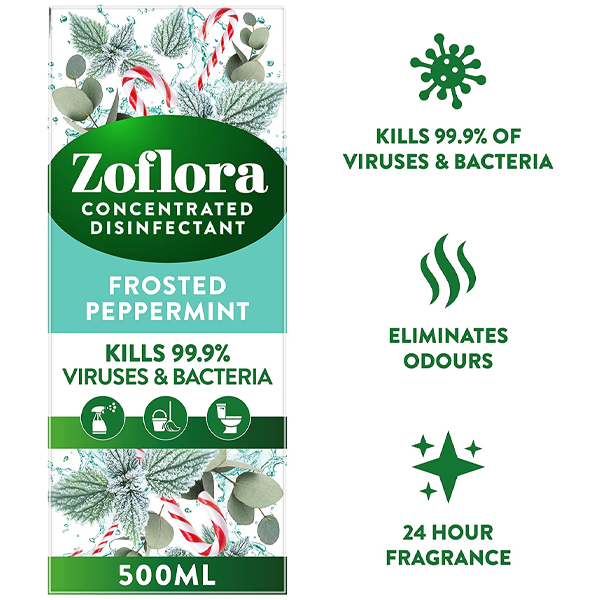Zoflora Disinfectant Frosted Peppermint 500ml - NWT FM SOLUTIONS - YOUR CATERING WHOLESALER