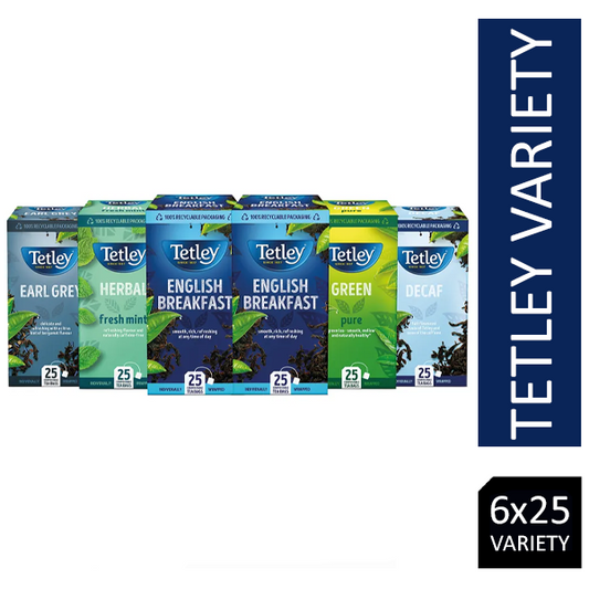 Tetley Best Sellers Variety Pack 6x25's - NWT FM SOLUTIONS - YOUR CATERING WHOLESALER