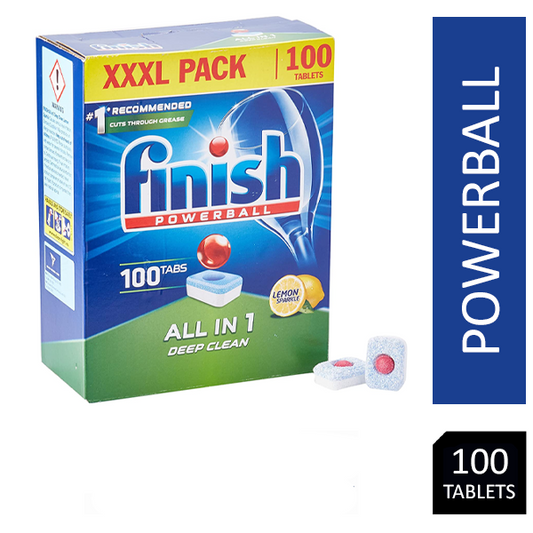 Finish Powerball All In One Lemon Dishwasher Tablets 100's - NWT FM SOLUTIONS - YOUR CATERING WHOLESALER
