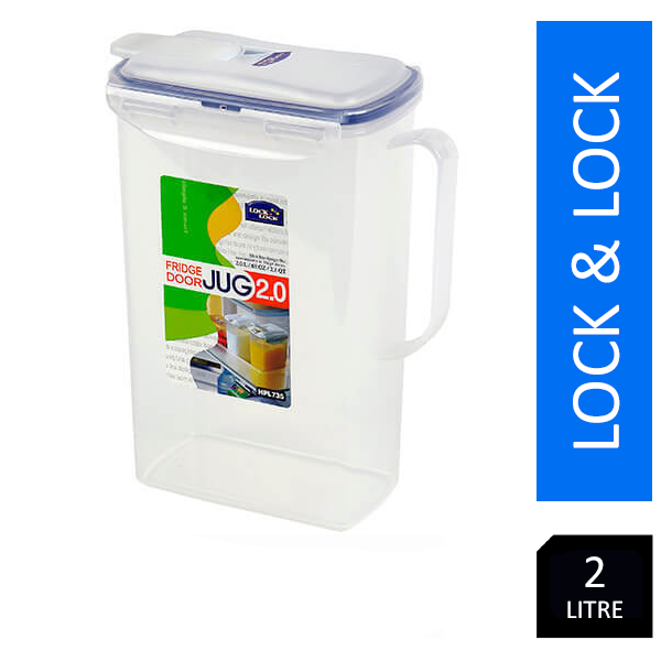 Lock & Lock Rectangular Fridge Door Jug 2 Litre - NWT FM SOLUTIONS - YOUR CATERING WHOLESALER