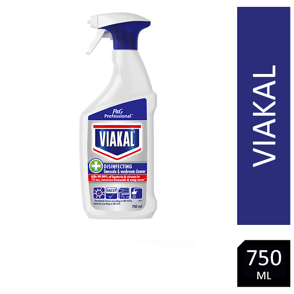 Viakal Disinfecting Limescale & Washroom Cleaner Spray 750ml - NWT FM SOLUTIONS - YOUR CATERING WHOLESALER