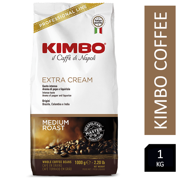 Kimbo Extra Cream 1kg Italian Coffee Beans - NWT FM SOLUTIONS - YOUR CATERING WHOLESALER