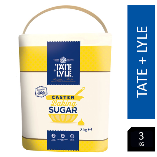 Tate & Lyle Pure Cane Caster Sugar 3kg - NWT FM SOLUTIONS - YOUR CATERING WHOLESALER