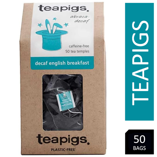 Teapigs English Breakfast Decaf Whole Leaf Tea Temples Bags 50's