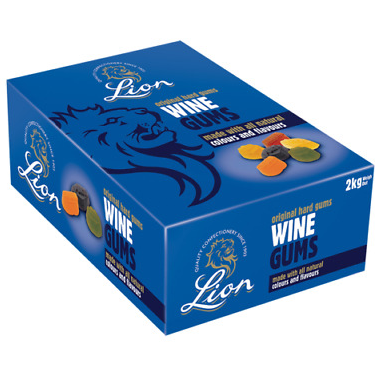 Lion Famous Original Wine Gums  2kg Box - NWT FM SOLUTIONS - YOUR CATERING WHOLESALER