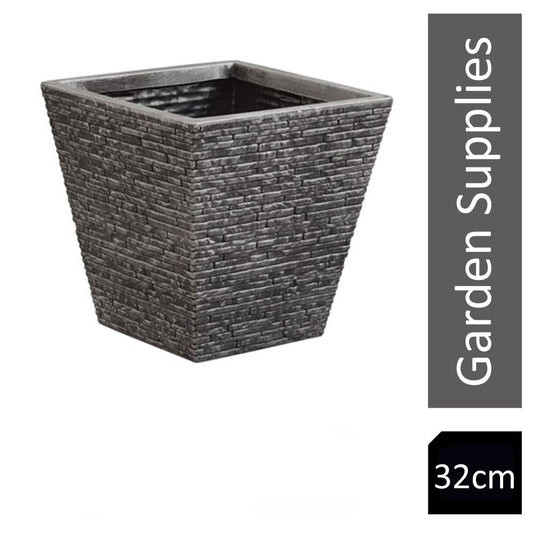 Strata Slate Pewter 32cm Short Tapered Planter {GN688} - NWT FM SOLUTIONS - YOUR CATERING WHOLESALER