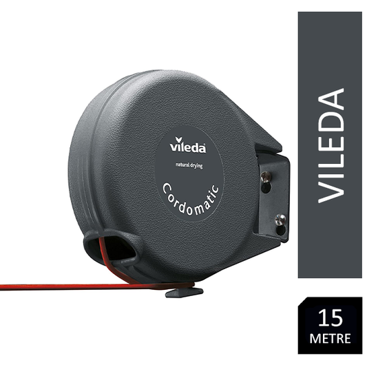 Vileda Cordomatic Retractable Washing Line with 15m Outdoor Clothes Line - NWT FM SOLUTIONS - YOUR CATERING WHOLESALER