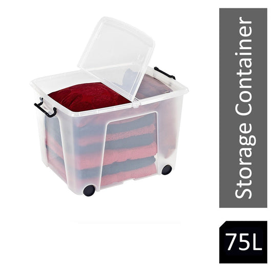 Strata Smart Box Clip-On Folding Lid 75 Litre (with Wheels) - NWT FM SOLUTIONS - YOUR CATERING WHOLESALER