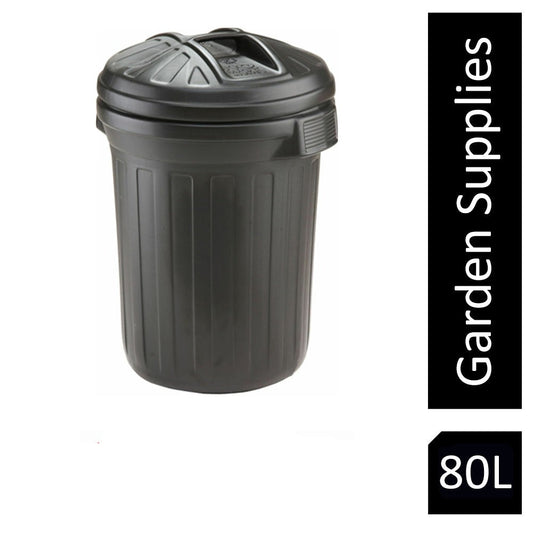 Fixtures Strata Black Bin With Push On Lid 80 Litre - NWT FM SOLUTIONS - YOUR CATERING WHOLESALER