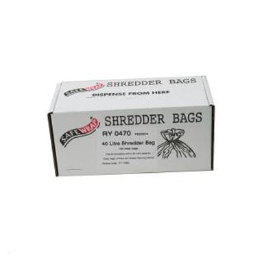 Safewrap RY Shredder Bag 40 Litre Pack 100's - NWT FM SOLUTIONS - YOUR CATERING WHOLESALER