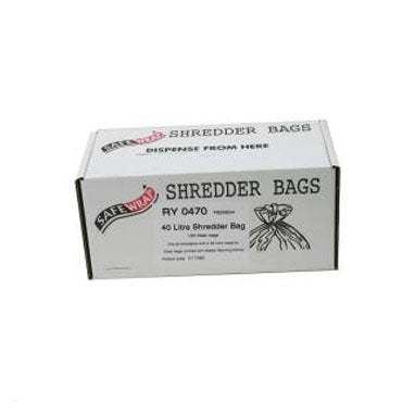 Safewrap RY Shredder Bag 40 Litre Pack 100's - NWT FM SOLUTIONS - YOUR CATERING WHOLESALER