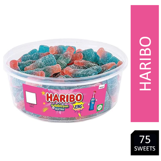 Haribo Fizzy Bubblegum Bottles Tub 100's - NWT FM SOLUTIONS - YOUR CATERING WHOLESALER
