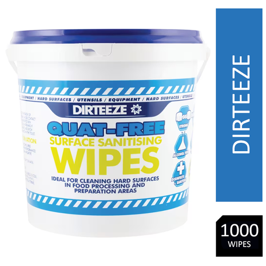 Dirteeze Quat Free Anti Bacterial Wipes 1000's - NWT FM SOLUTIONS - YOUR CATERING WHOLESALER