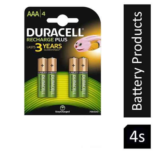 Duracell AAA 900MAH Recharge Plus Battery Pack 4's - NWT FM SOLUTIONS - YOUR CATERING WHOLESALER