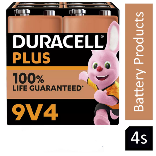 Duracell 9V Plus Power Battery Pack 4's - NWT FM SOLUTIONS - YOUR CATERING WHOLESALER