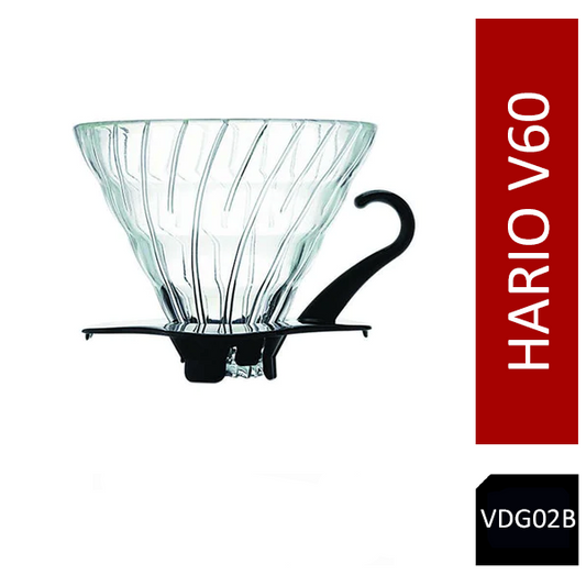 Hario V60 Glass Coffee Dripper Black Size 02 VDG-02B - NWT FM SOLUTIONS - YOUR CATERING WHOLESALER
