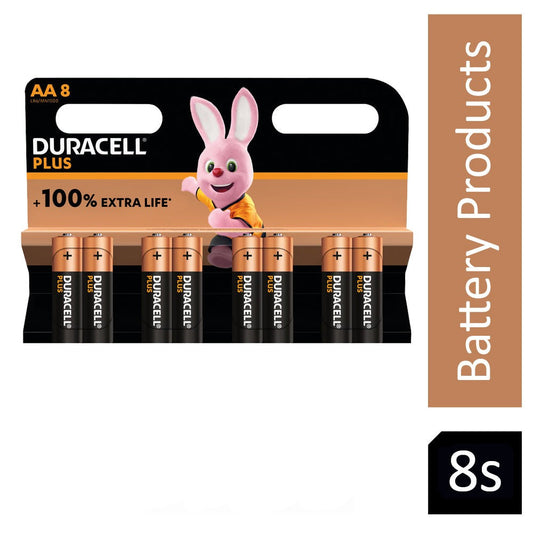 Duracell AA Plus 100% Battery Pack 8's - NWT FM SOLUTIONS - YOUR CATERING WHOLESALER
