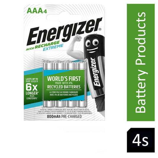 Energizer Rechargeable Extreme Battery AAA Pack 4's - NWT FM SOLUTIONS - YOUR CATERING WHOLESALER