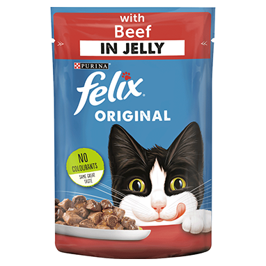 Felix Cat Pouch Beef In Jelly 20x100g - NWT FM SOLUTIONS - YOUR CATERING WHOLESALER