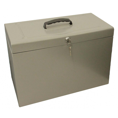 Cathedral Foolscap Grey Metal File Box - NWT FM SOLUTIONS - YOUR CATERING WHOLESALER