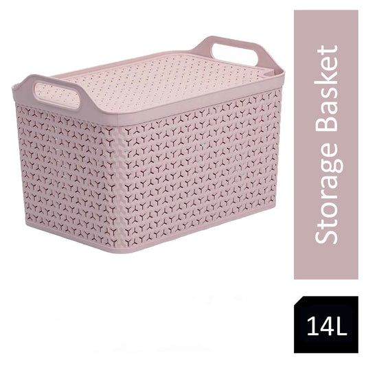 Strata Pink Medium Handy Basket With Lid - NWT FM SOLUTIONS - YOUR CATERING WHOLESALER