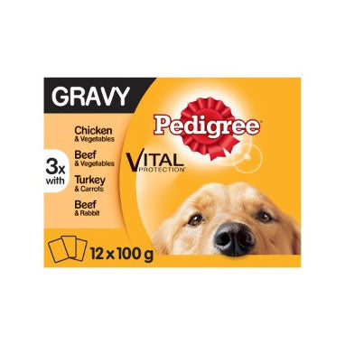 Pedigree Dog Pouches Mixed Selection in Gravy 12x100g - NWT FM SOLUTIONS - YOUR CATERING WHOLESALER
