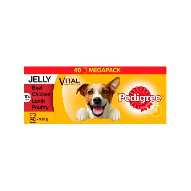 Pedigree Dog Pouches Mixed Selection in Jelly Mega Pack 40x100g - NWT FM SOLUTIONS - YOUR CATERING WHOLESALER