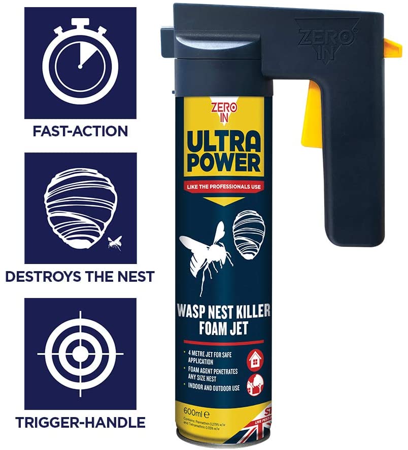 Zero-in Ultra Power Wasp Nest Killer Foam Jet 600ml (ZER556) - NWT FM SOLUTIONS - YOUR CATERING WHOLESALER