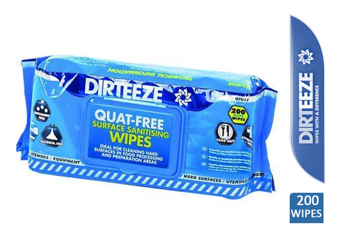 Dirteeze Multi Purpose Quat-Free Wipes 200's - NWT FM SOLUTIONS - YOUR CATERING WHOLESALER