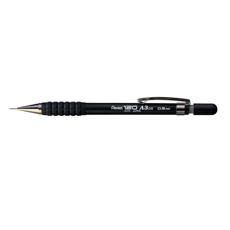 Pentel 120 Mechanical Pencil HB 0.5mm Lead Black Barrel (Pack 12) A315-AX - NWT FM SOLUTIONS - YOUR CATERING WHOLESALER