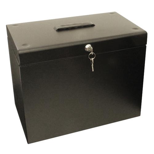 Cathedral A4 Black Metal File Box - NWT FM SOLUTIONS - YOUR CATERING WHOLESALER