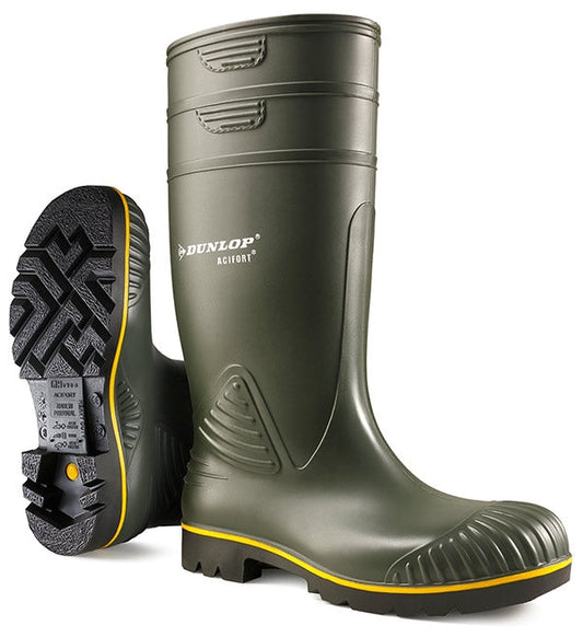 Dunlop Acifort N/S Heavy Duty Green Size 13 Boots - NWT FM SOLUTIONS - YOUR CATERING WHOLESALER