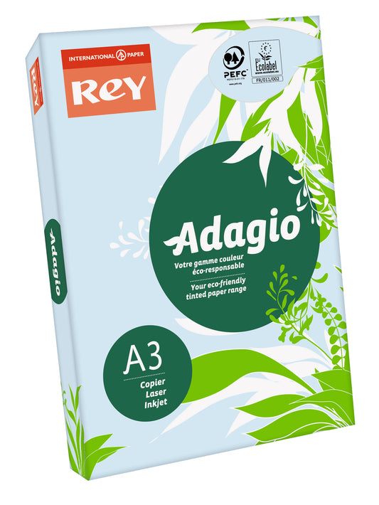 Rey Adagio Paper A3 80gsm Blue (Ream 500) RYADA080X438 - NWT FM SOLUTIONS - YOUR CATERING WHOLESALER
