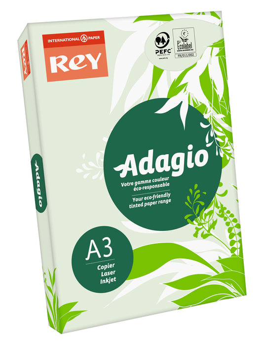 Rey Adagio Paper A3 80gsm Green (Ream 500) ADAGI080X213 - NWT FM SOLUTIONS - YOUR CATERING WHOLESALER