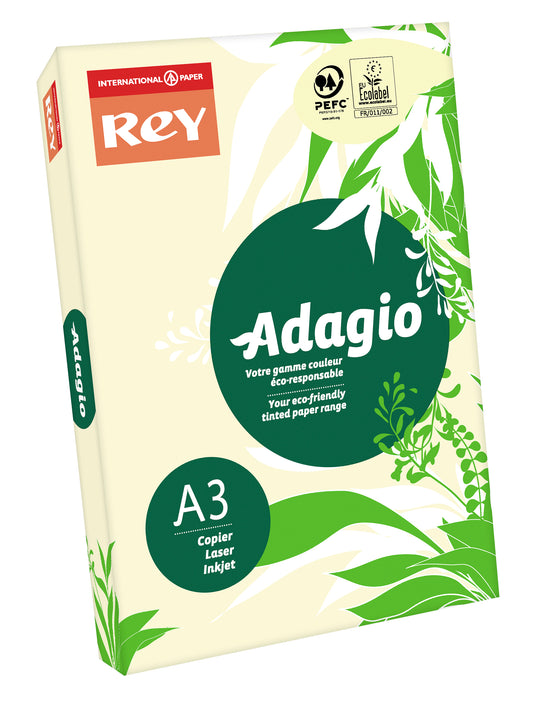 Rey Adagio Paper A3 80gsm Ivory (Ream 500) RYADA080X449 - NWT FM SOLUTIONS - YOUR CATERING WHOLESALER