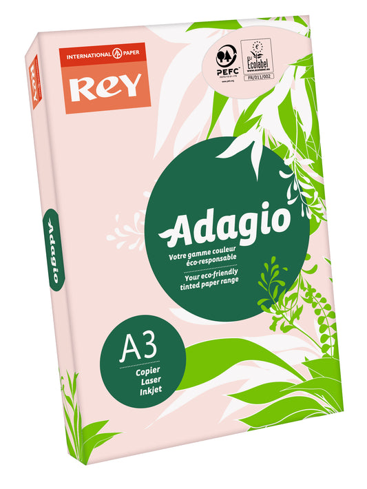Rey Adagio Paper A3 80gsm Pink (Ream 500) RYADA080X458 - NWT FM SOLUTIONS - YOUR CATERING WHOLESALER