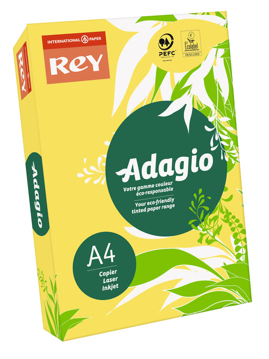 Rey Adagio Paper A4 80gsm Citrus (Ream 500) RYADA080X411 - NWT FM SOLUTIONS - YOUR CATERING WHOLESALER