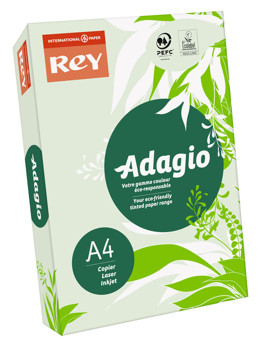 Rey Adagio Paper A4 80gsm Green (Ream 500) RYADA080X432 - NWT FM SOLUTIONS - YOUR CATERING WHOLESALER
