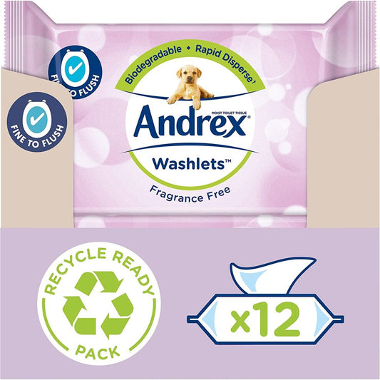 Andrex Biodegradable Fine to Flush Fragrance Free Washlets 36's - NWT FM SOLUTIONS - YOUR CATERING WHOLESALER